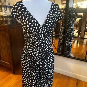 Elegant Black and White Polka Dot Dress